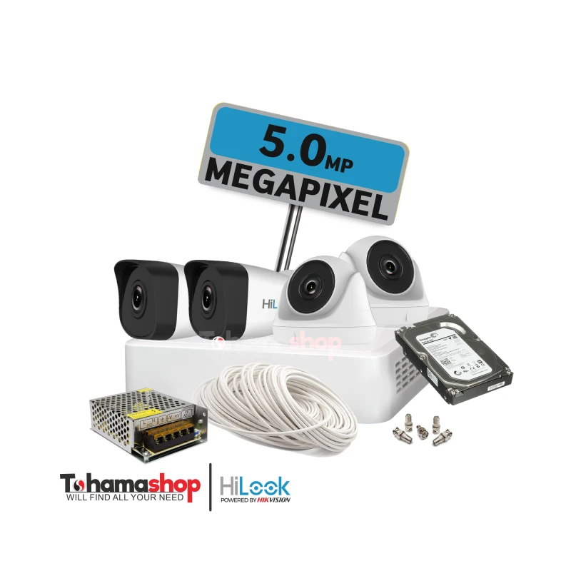 عرض 4 كاميرا مراقبة هاى لوك دقة 5 ميجا