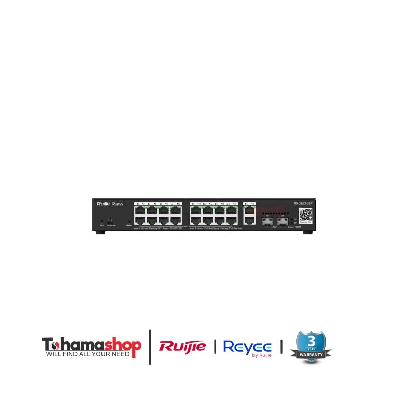 RG-ES228GS-P 28-Port Gigabit Smart Cloud Managed PoE Switch